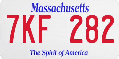 MA license plate 7KF282