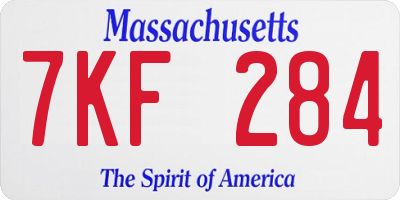 MA license plate 7KF284