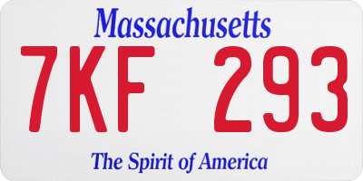 MA license plate 7KF293