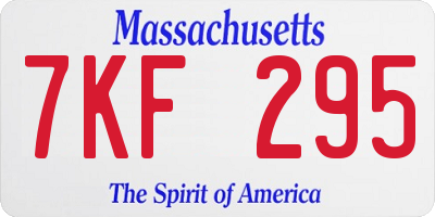 MA license plate 7KF295