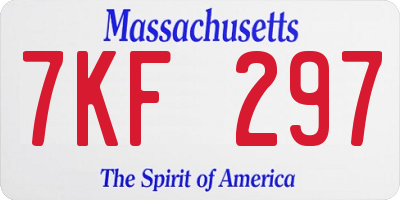 MA license plate 7KF297