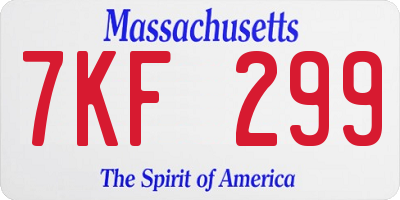 MA license plate 7KF299
