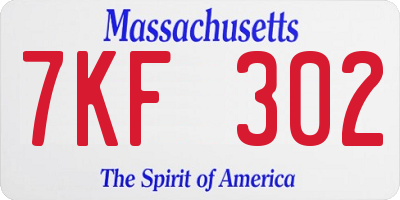 MA license plate 7KF302