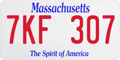 MA license plate 7KF307