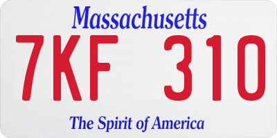 MA license plate 7KF310