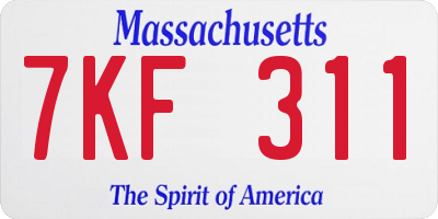 MA license plate 7KF311
