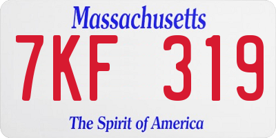 MA license plate 7KF319
