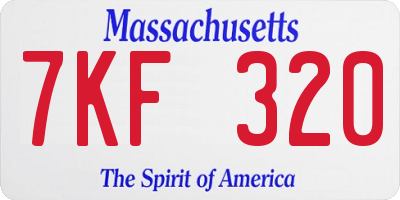 MA license plate 7KF320