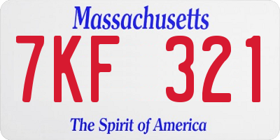 MA license plate 7KF321