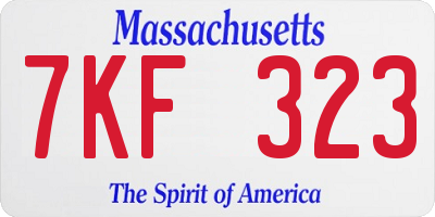 MA license plate 7KF323