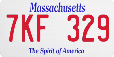 MA license plate 7KF329