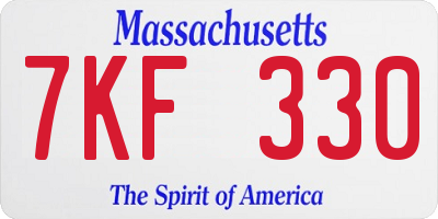 MA license plate 7KF330