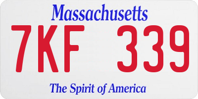 MA license plate 7KF339