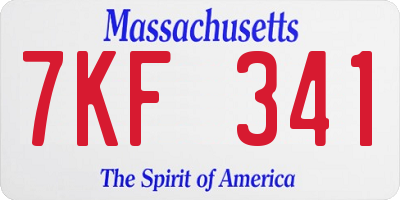 MA license plate 7KF341