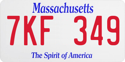 MA license plate 7KF349