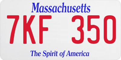 MA license plate 7KF350