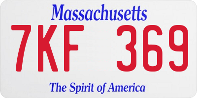 MA license plate 7KF369