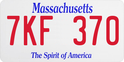 MA license plate 7KF370