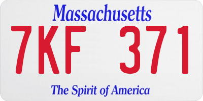 MA license plate 7KF371