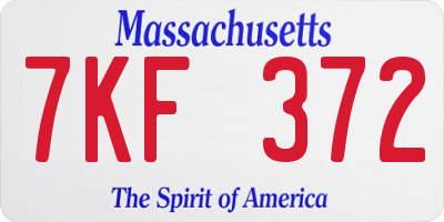 MA license plate 7KF372