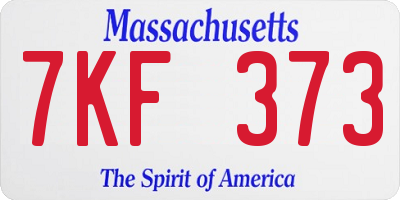MA license plate 7KF373