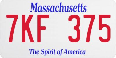 MA license plate 7KF375