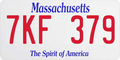 MA license plate 7KF379