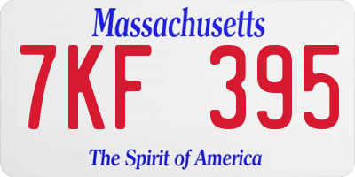 MA license plate 7KF395