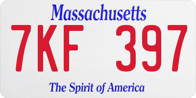 MA license plate 7KF397