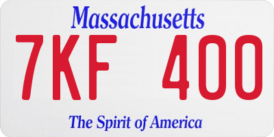 MA license plate 7KF400