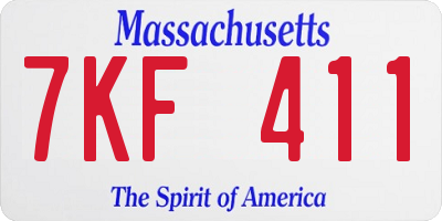 MA license plate 7KF411