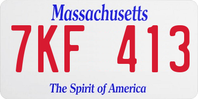 MA license plate 7KF413
