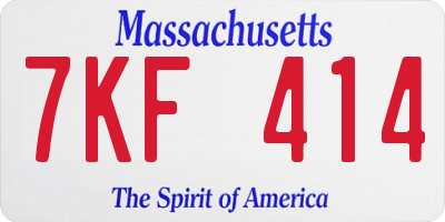MA license plate 7KF414