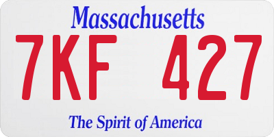 MA license plate 7KF427