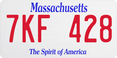 MA license plate 7KF428