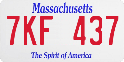 MA license plate 7KF437