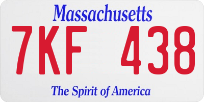 MA license plate 7KF438