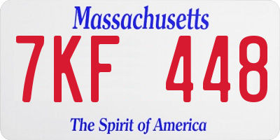 MA license plate 7KF448