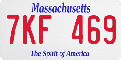 MA license plate 7KF469