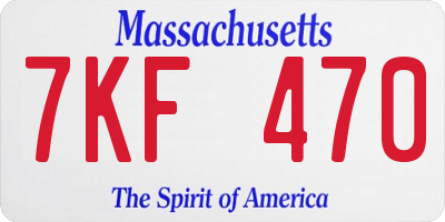 MA license plate 7KF470