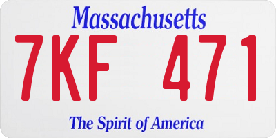 MA license plate 7KF471