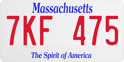 MA license plate 7KF475