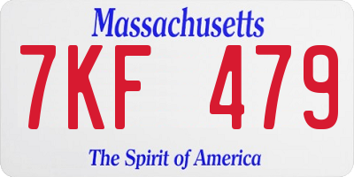 MA license plate 7KF479
