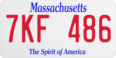 MA license plate 7KF486