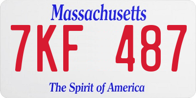 MA license plate 7KF487