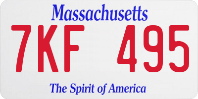 MA license plate 7KF495