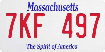 MA license plate 7KF497