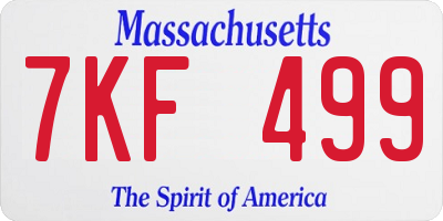 MA license plate 7KF499