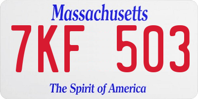 MA license plate 7KF503