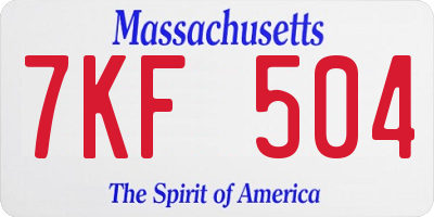 MA license plate 7KF504